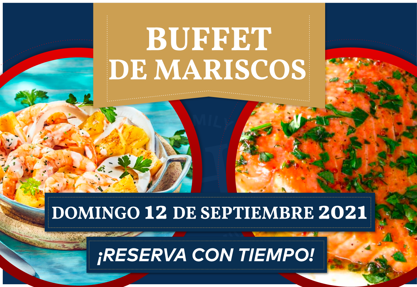 Buffet de Mariscos – Domingo 12 de septiembre 2021 – Herradura Golf &  Family Club